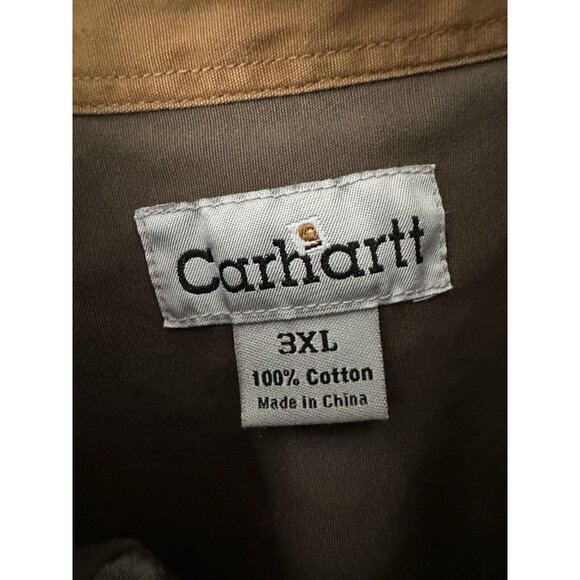 Carhartt 3X Work Shirt Heavy Long Sleeve Button Up / Light Jacket Gray XXXL VTG - Picture 4 of 5